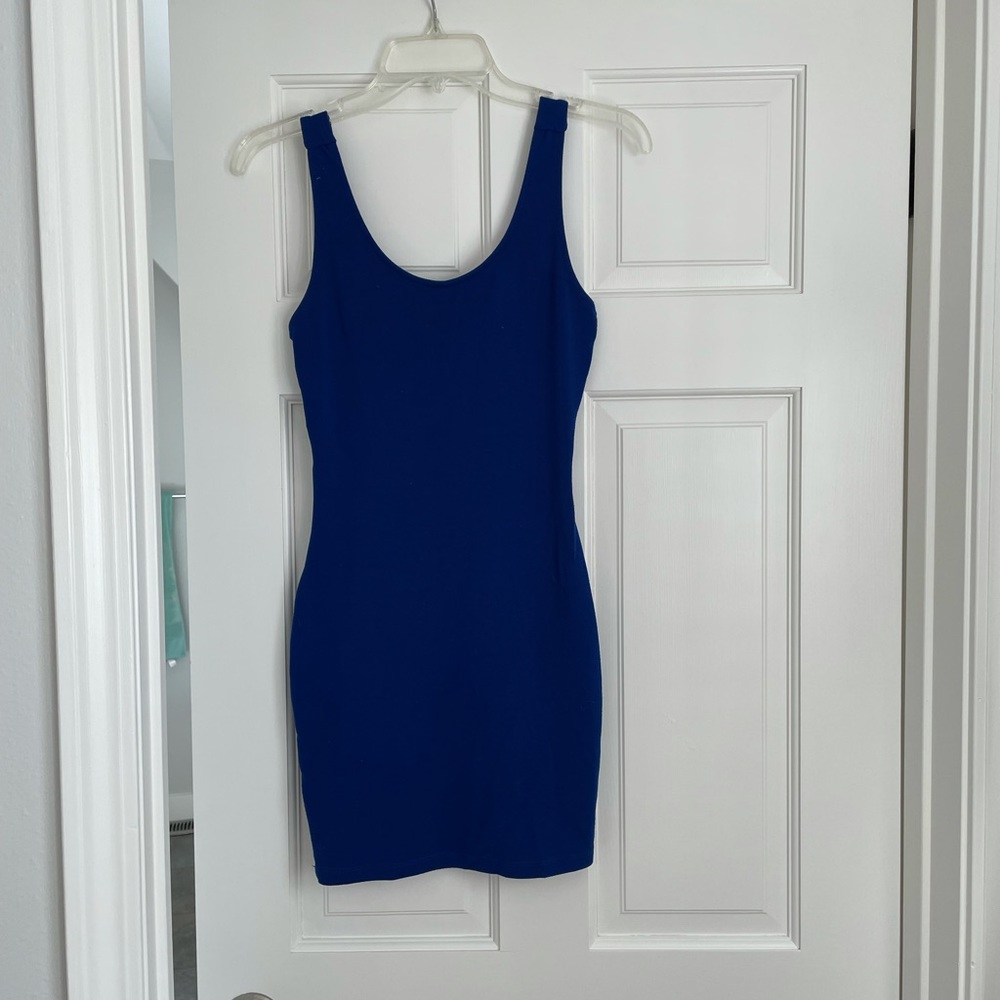Royal Blue Mini Dress - cross back style